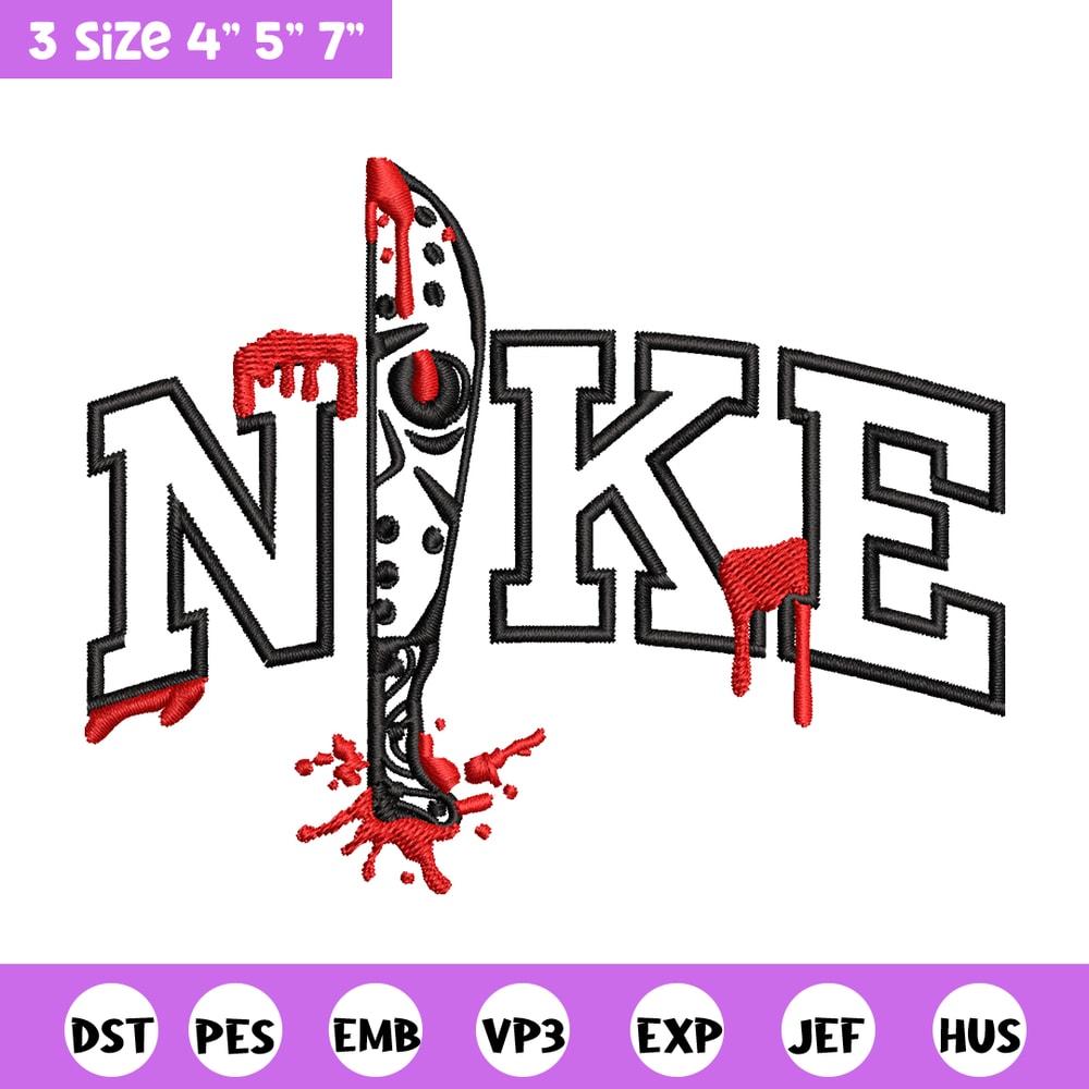 Nike Jason Voorhees Embroidery design, Horror Embroidery, nike design, Embroidery File, logo shirt, Digital download..jpg