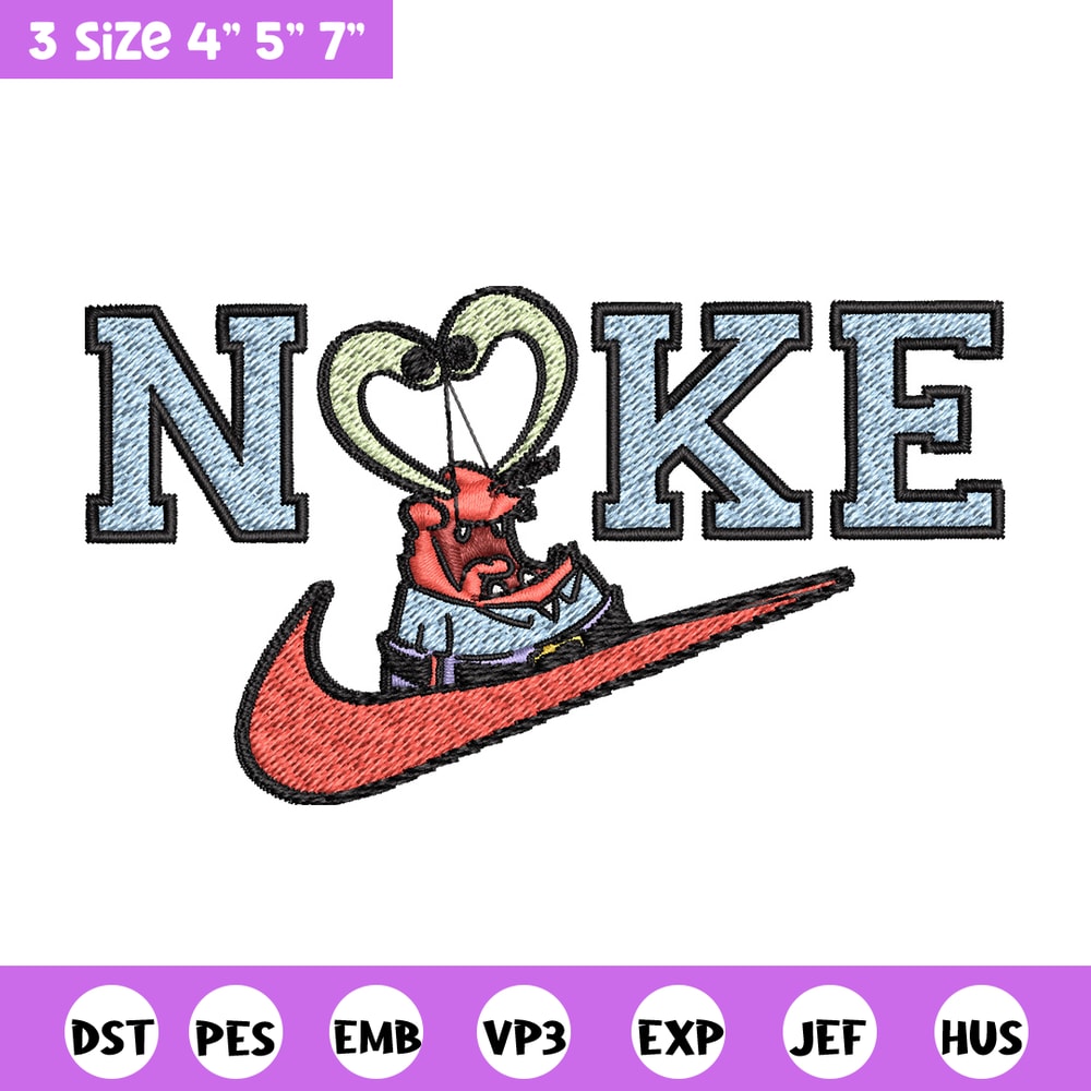 Nike krab Embroidery Design, Spongebob Embroidery, Nike Embroidery, Embroidery File, Logo shirt,Digital download.jpg
