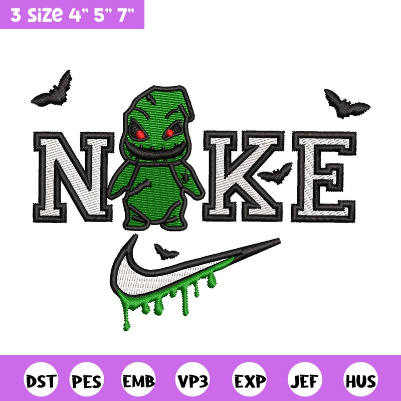 Nike oogie boogie embroidery design, Horror embroidery, Nike design, Embroidery shirt, Embroidery file, Digital download.jpg