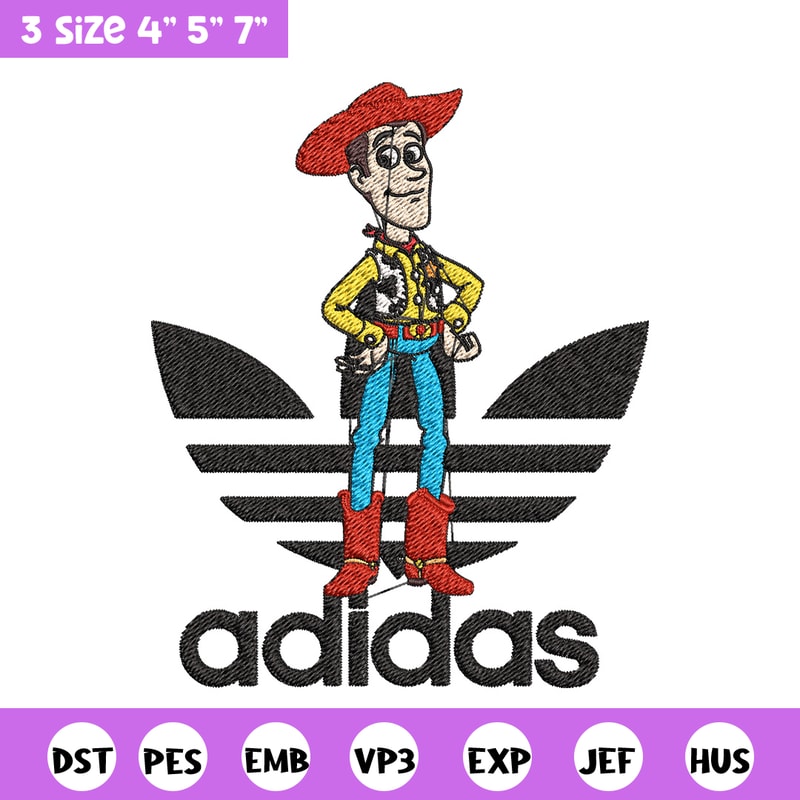 Woody adidas Embroidery Design, Adidas Embroidery, Embroidery File, Brand Embroidery, Logo shirt, Digital download.jpg