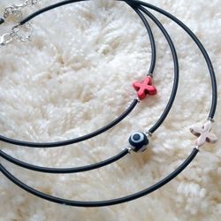 set of 3 choker necklaces, minimalist style one bead necklaces, nice gift for her