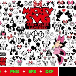 minnie mouse svg bundle, mickey mouse svg, princess svg files for cricut and silhouette, mickey minnie head svg digital