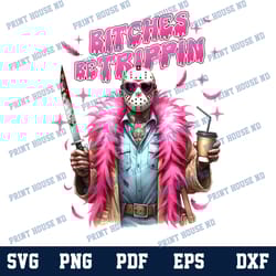 bitches be trippin horror movie png, movie killer png, scary halloween png, horror friend png, halloween vibes png