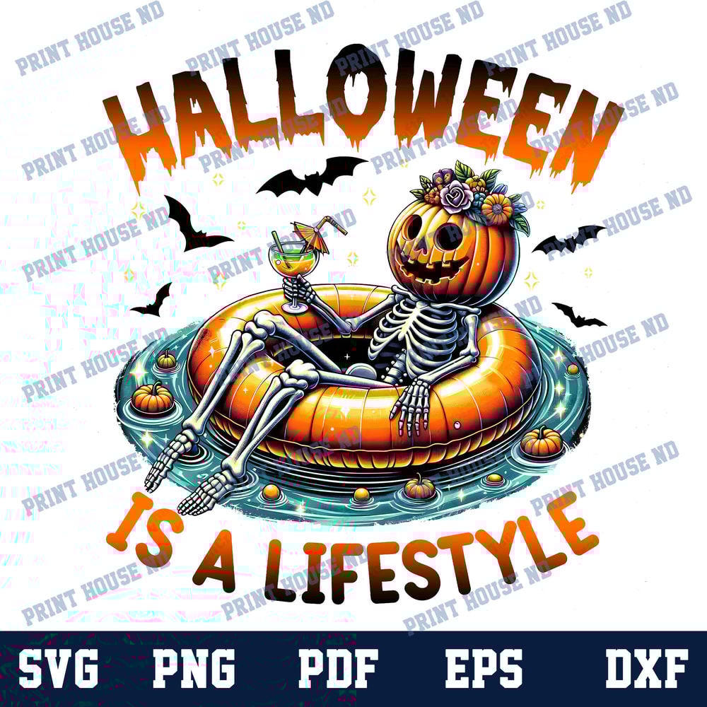 Halloween Is A Lifestyle Png Cute Summerween Clipart Spooky Summer Halloween Sublimation Design Skeleton Png 0