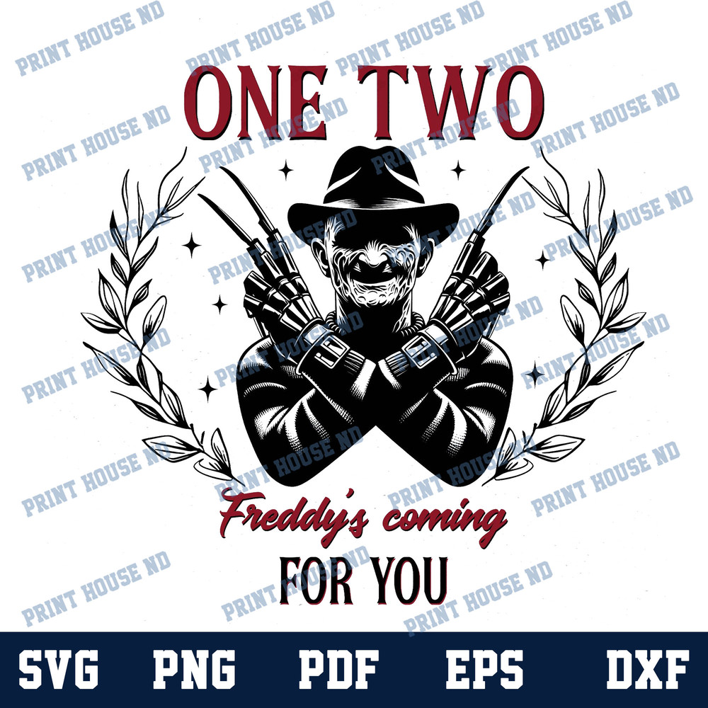 One Two Freddys Coming For You Png Halloween Horror Character Png 2024 Election Shirt Design Horror Life Png Svg 0