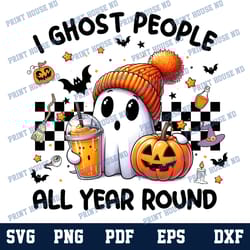 retro i ghost people png, halloween png, cute ghost pumpkin png, spooky vibes png, ghost coffee png, svg