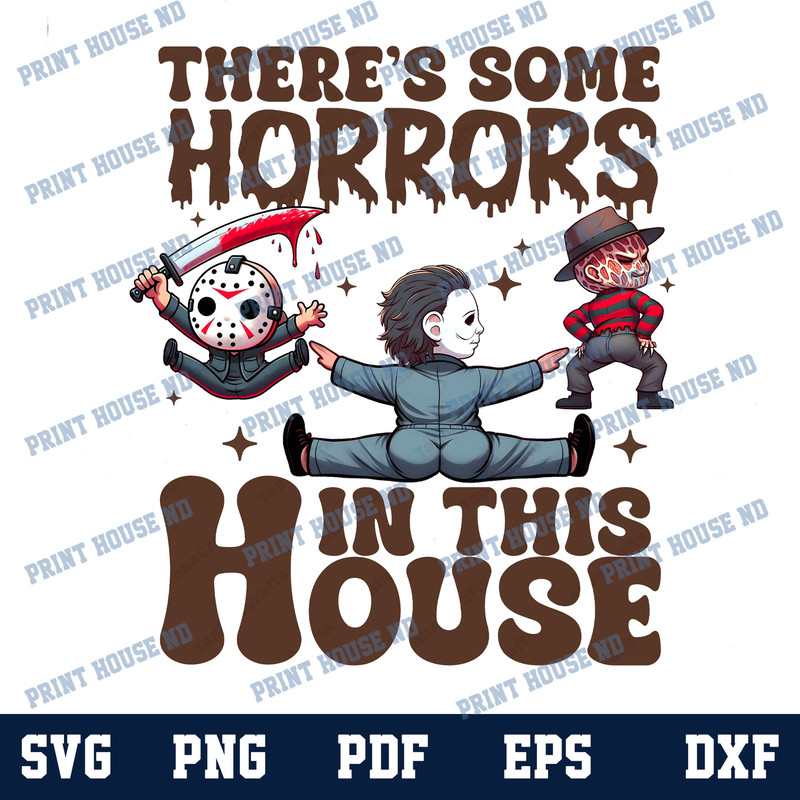 Theres Horrors In This House Sweat Png Funny Halloween Png Retro Halloween Png Funny Pumpkin Hoodie Design 0