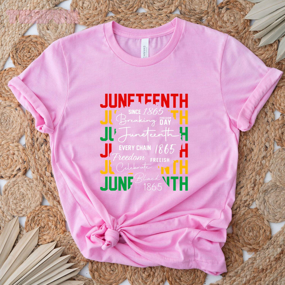 Juneteenth Women Typography_original_Classic T-Shirt_Pink.jpg