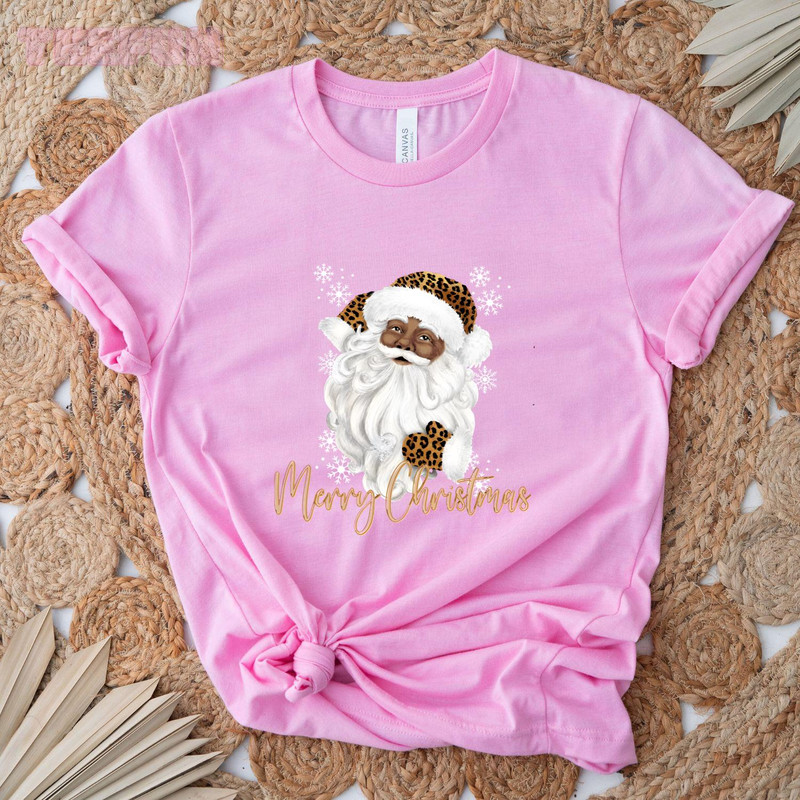 Leopard Black Santa - Merry Christmas_original_Classic T-Shirt_Pink.jpg