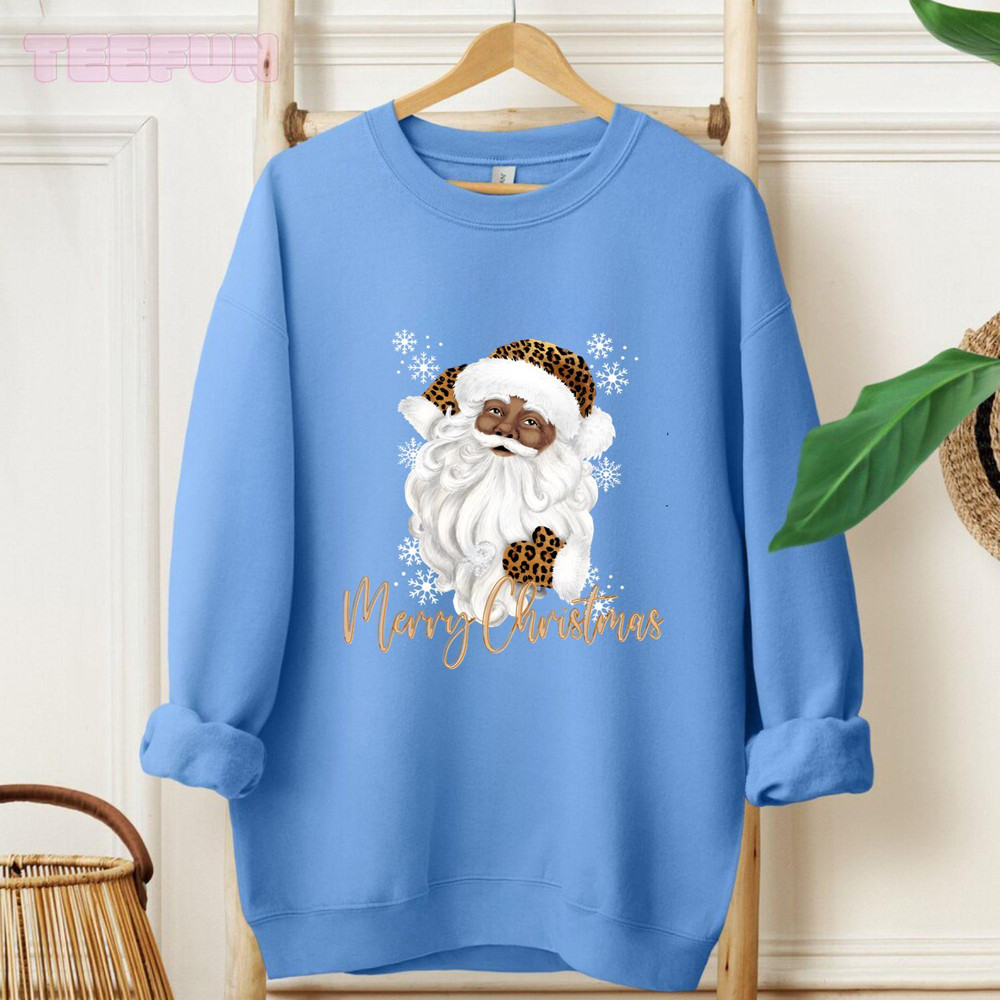 Leopard Black Santa - Merry Christmas_original_Hoodie_Blue.jpg