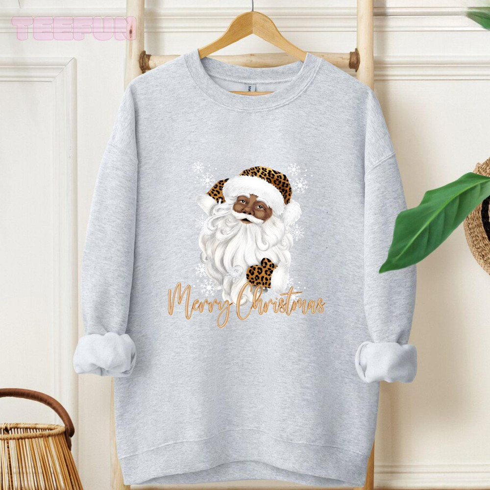 Leopard Black Santa - Merry Christmas_original_Hoodie_Gray.jpg
