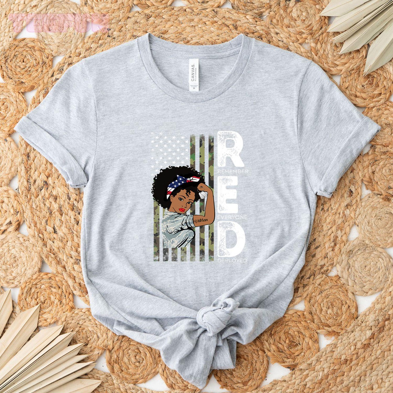 African American Female Veteran Support All US Veteran Shirt_regular_Classic T-Shirt_Gray.jpg