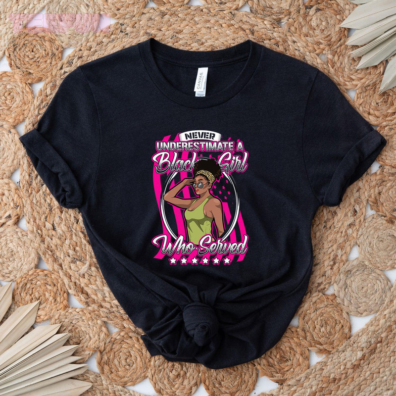 African American Military Female Veteran Black Girl US Flag_regular_Classic T-Shirt_Black.jpg