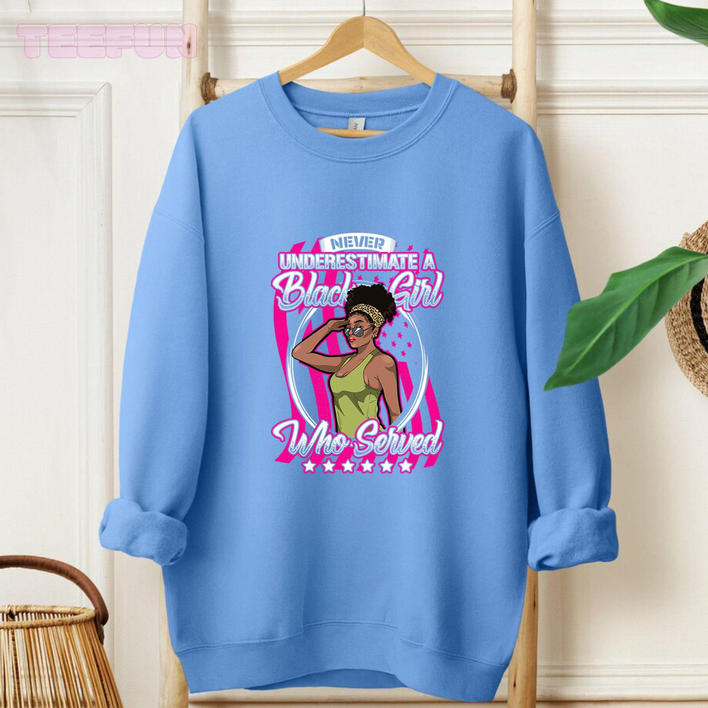 African American Military Female Veteran Black Girl US Flag_regular_Hoodie_Blue.jpg