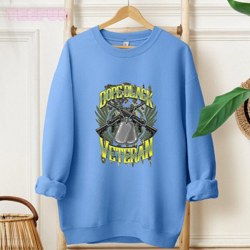 African American Military Veteran Dope Black Camo Patriotic_regular_Hoodie_Blue.jpg