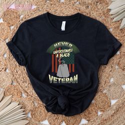 african american veteran black military vet american flag t-shirt