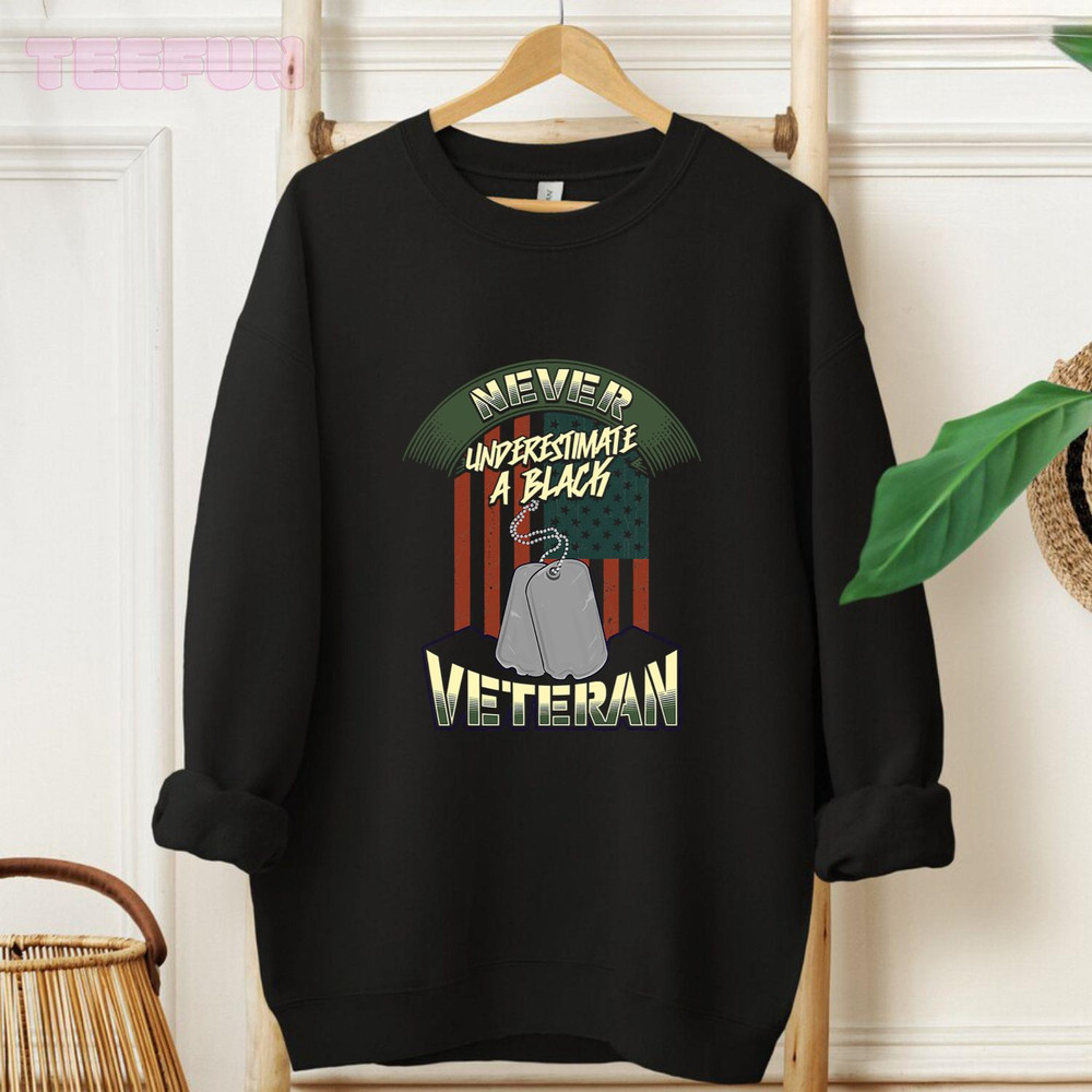 African American Veteran Black Military Vet American Flag_regular_Hoodie_Black.jpg