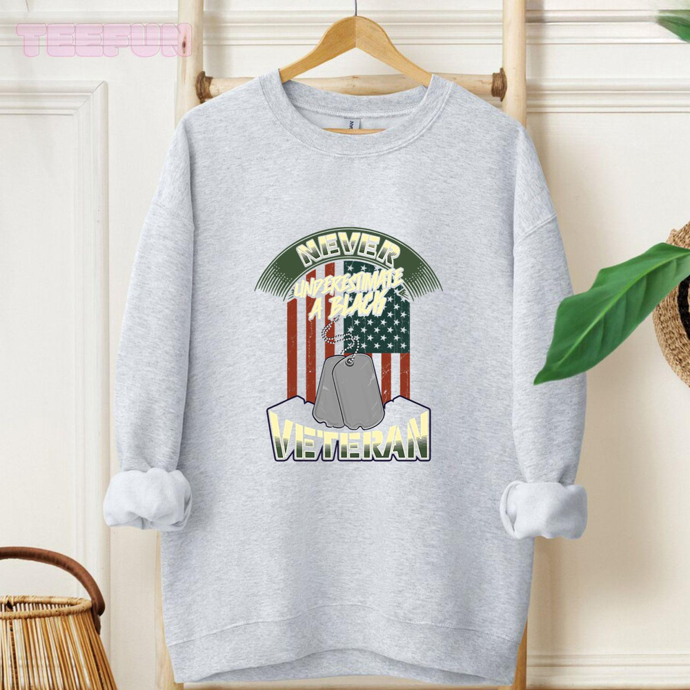 African American Veteran Black Military Vet American Flag_regular_Hoodie_Gray.jpg