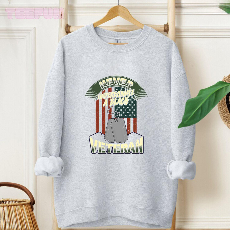 African American Veteran Black Military Vet American Flag_regular_Hoodie_Gray.jpg