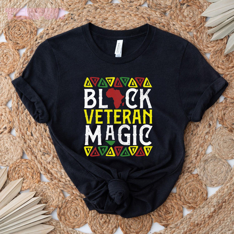 Afro Black Veteran Magic Apparel, African American Melanin_regular_Classic T-Shirt_Black.jpg