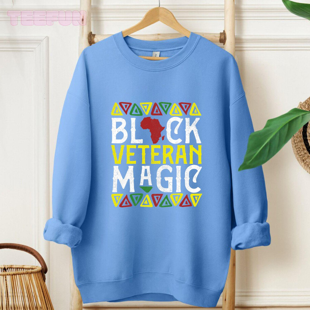 Afro Black Veteran Magic Apparel, African American Melanin_regular_Hoodie_Blue.jpg