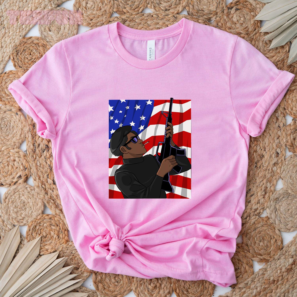 Black Soldier African American Military Veteran US Flag Tee_regular_Classic T-Shirt_Pink.jpg