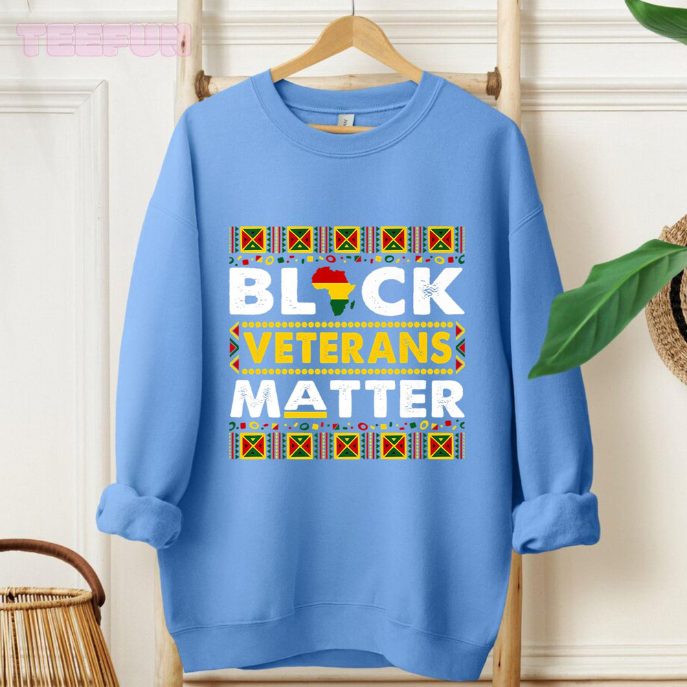 Black Veterans Matter History Month Pride African Military_regular_Hoodie_Blue.jpg