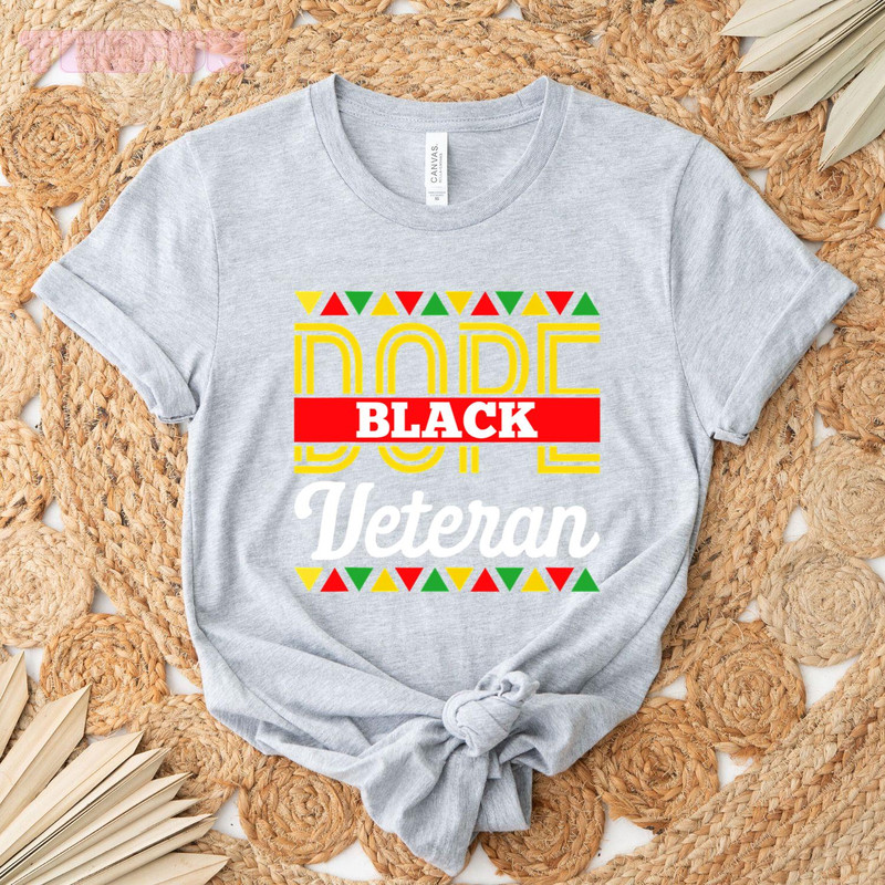Dope Black Veteran African American Pride BLM Veteran_regular_Classic T-Shirt_Gray.jpg