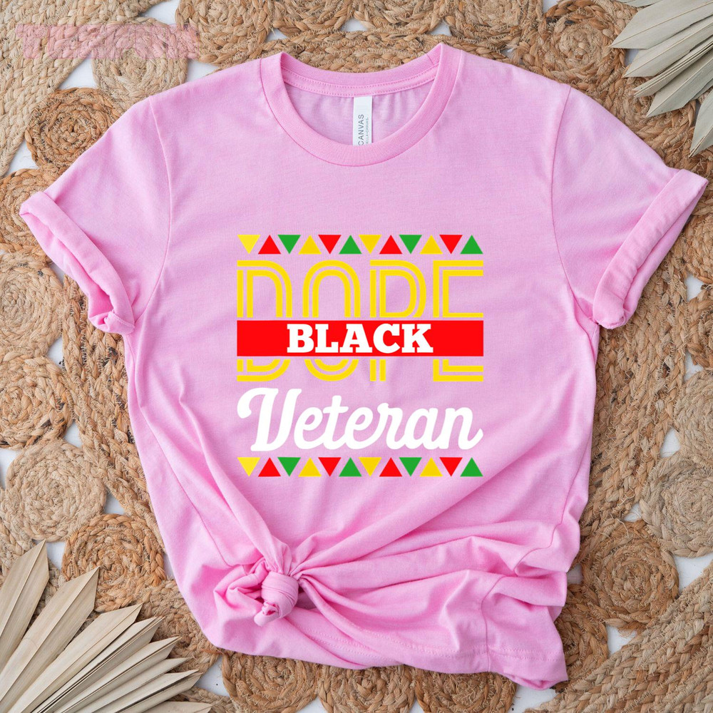 Dope Black Veteran African American Pride BLM Veteran_regular_Classic T-Shirt_Pink.jpg