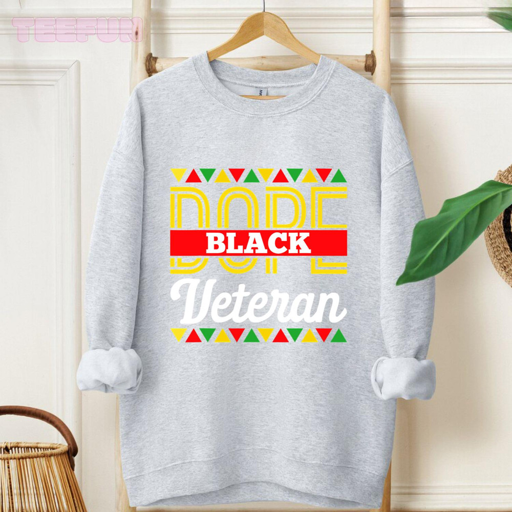 Dope Black Veteran African American Pride BLM Veteran_regular_Hoodie_Gray.jpg