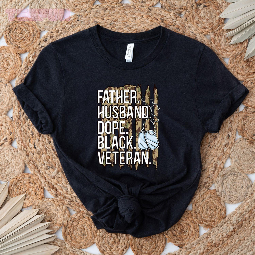 Mens Father Husband Dope Black Military Veteran African American_regular_Classic T-Shirt_Black.jpg
