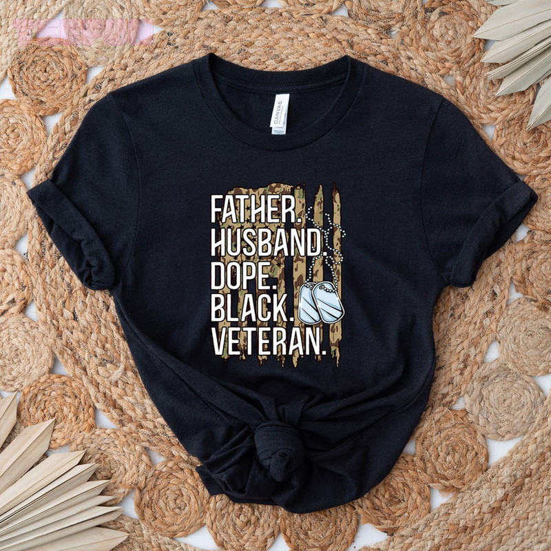 Mens Father Husband Dope Black Military Veteran African American_regular_Classic T-Shirt_Black.jpg