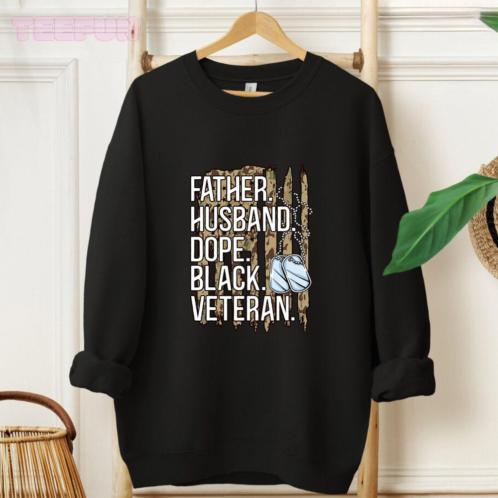 Mens Father Husband Dope Black Military Veteran African American_regular_Hoodie_Black.jpg