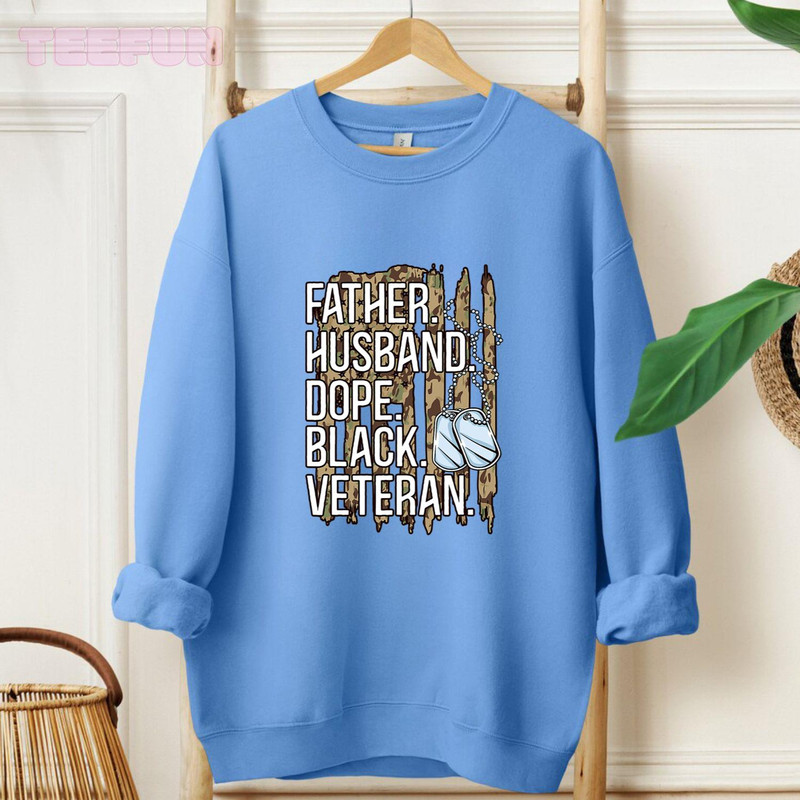 Mens Father Husband Dope Black Military Veteran African American_regular_Hoodie_Blue.jpg