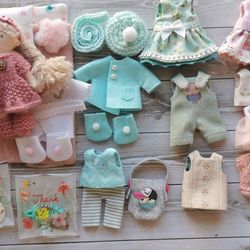 Textill Rad doll with Set clothes, 5 inch Textill baby doll, Organik cotton doll, Tiny stuffed doll, Baby soft doll