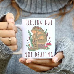 emotional frog coffee mug| frog mug| funny coffee mug| quirky & weird mug| funny frog gift