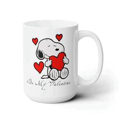 be my valentine snoopy love you coffee mug 15oz - valentines - birthday - gift