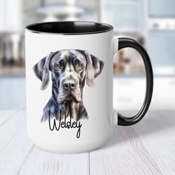 personalized great dane mug| great dane dog lover mug| dog name cup| custom pet name tumbler