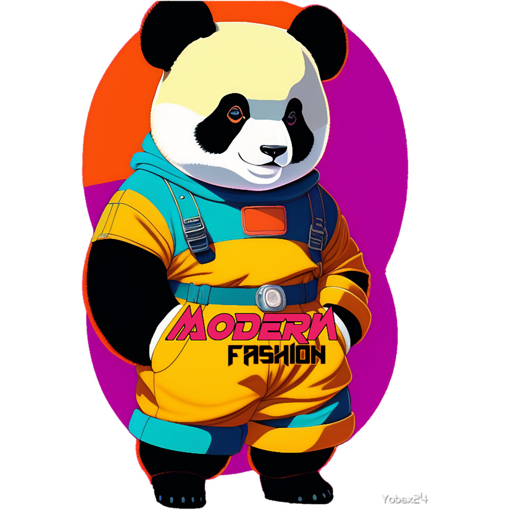 Modern Stylish Panda Art Design .png