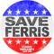 Ferris Bueller Save Ferris American Flag Election Button.png