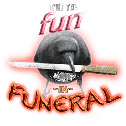 crow with knifei put the fun in funeral word art