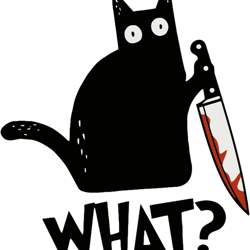 cat what murderous black cat with knife gift premium