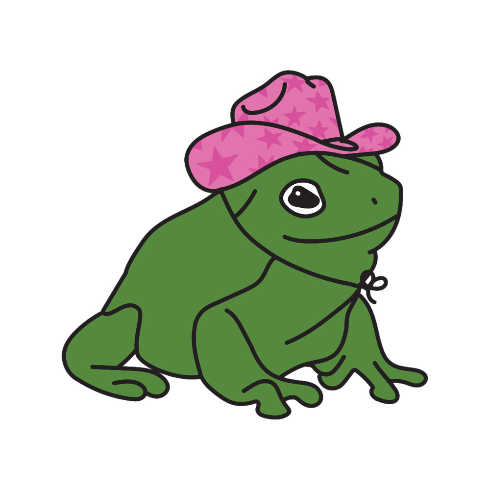 Frog With A Pink Cowboy Hat.png