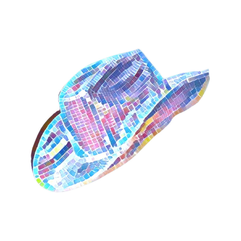 Pixelated Artistic Cowboy Hat Disco Space (Beyonce Renaissance Inspired Design Graphic)T-Sh.png