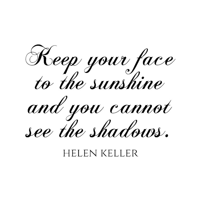 Helen Keller Quote - Keep Your Face To The Sunshine And You Cannot See The Shadows .png