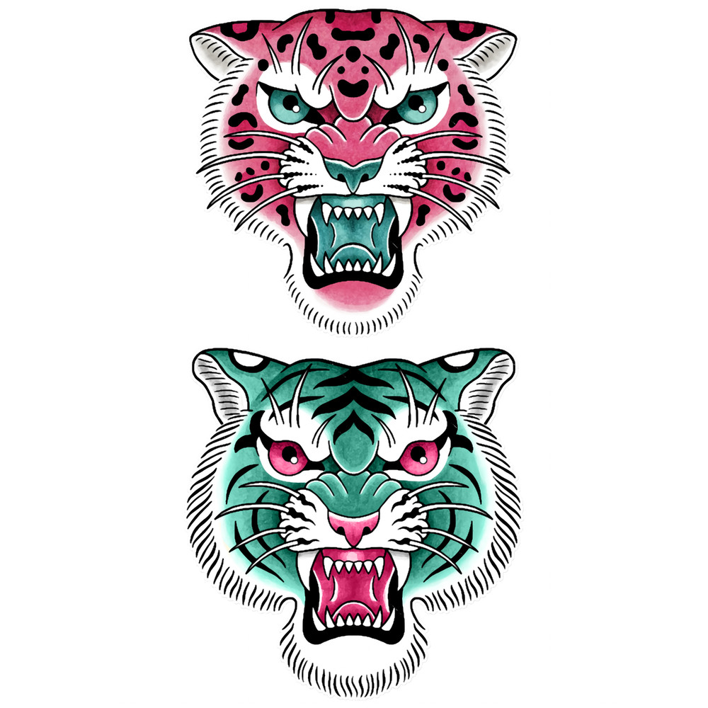 Blue Tiger and Pink Leopard.png