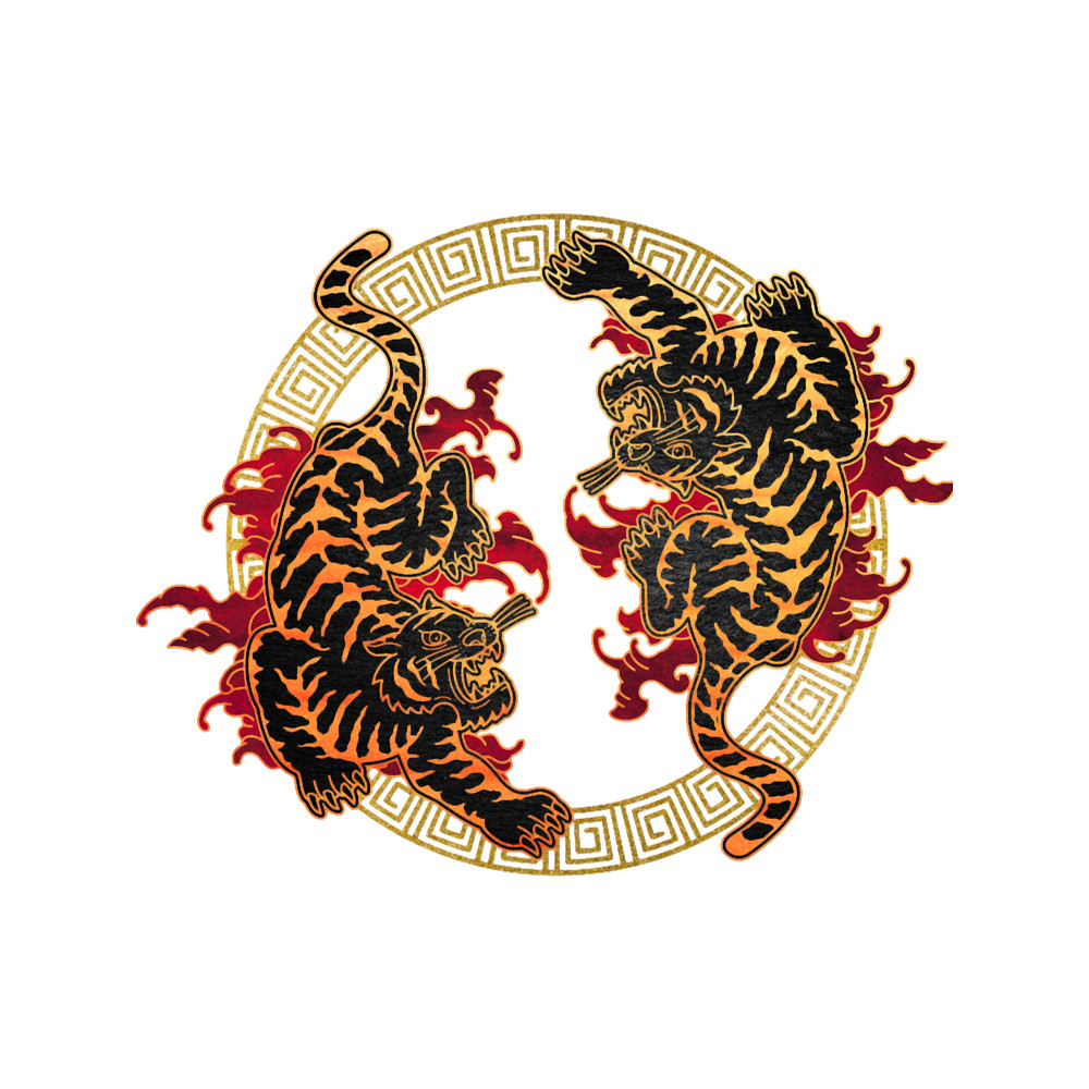 Japanese Tiger Tattoo - Texturized Traditional Design.png