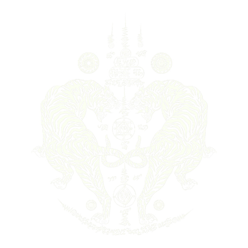 Thai traditional art of Talisman Twin Tigers - Neon White Design.png