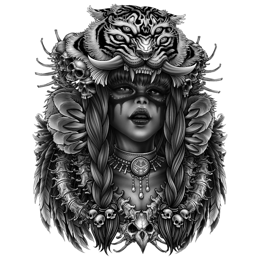 Tiger Head Dress Girl.png