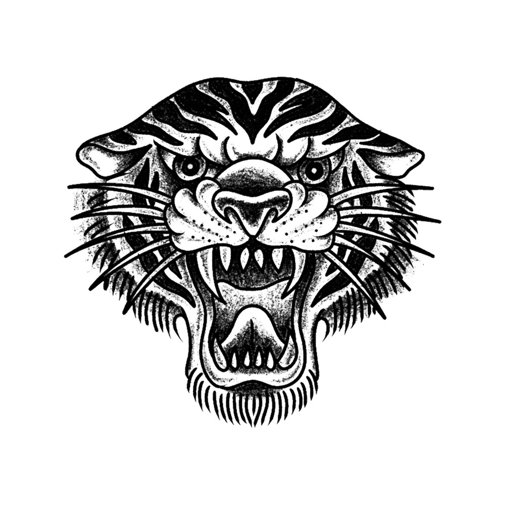 Traditional tattoo tiger .png
